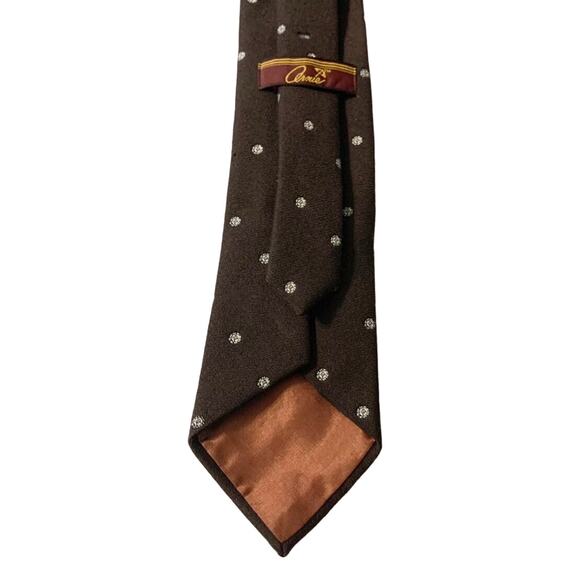 ARNIE Men’s Brown & White Neck Tie Arnold Palmer 60% Wool 40% Silk 55” Long - Picture 2 of 10